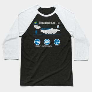 Infographic Stridsvagn 103B on the dark Baseball T-Shirt